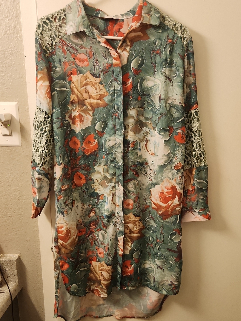 Floral Long Dress shirt size S